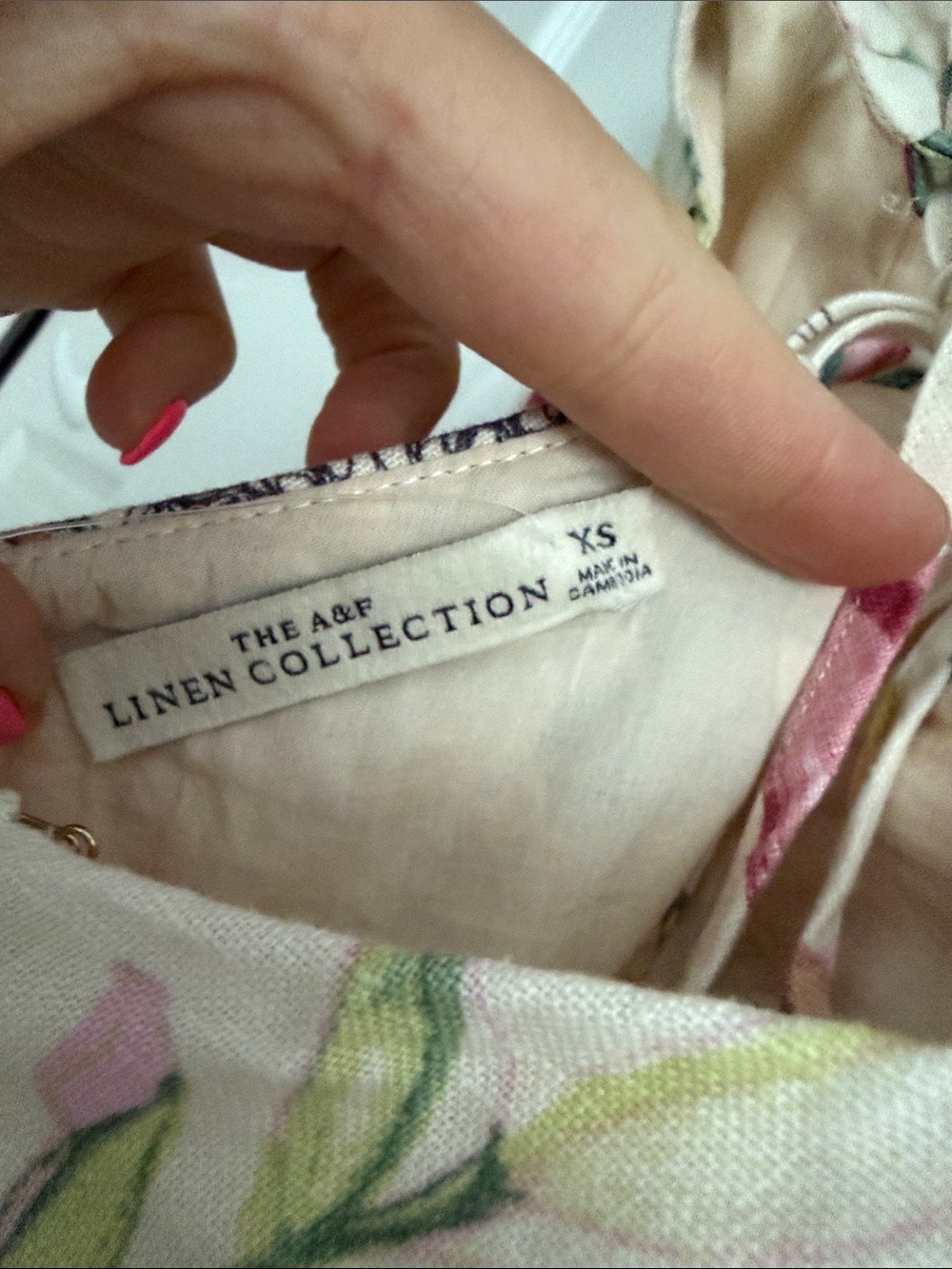 Abercrombie Floral Fruit-Print Spaghetti Strap Midi Dress - Cream - Picture 9 of 9